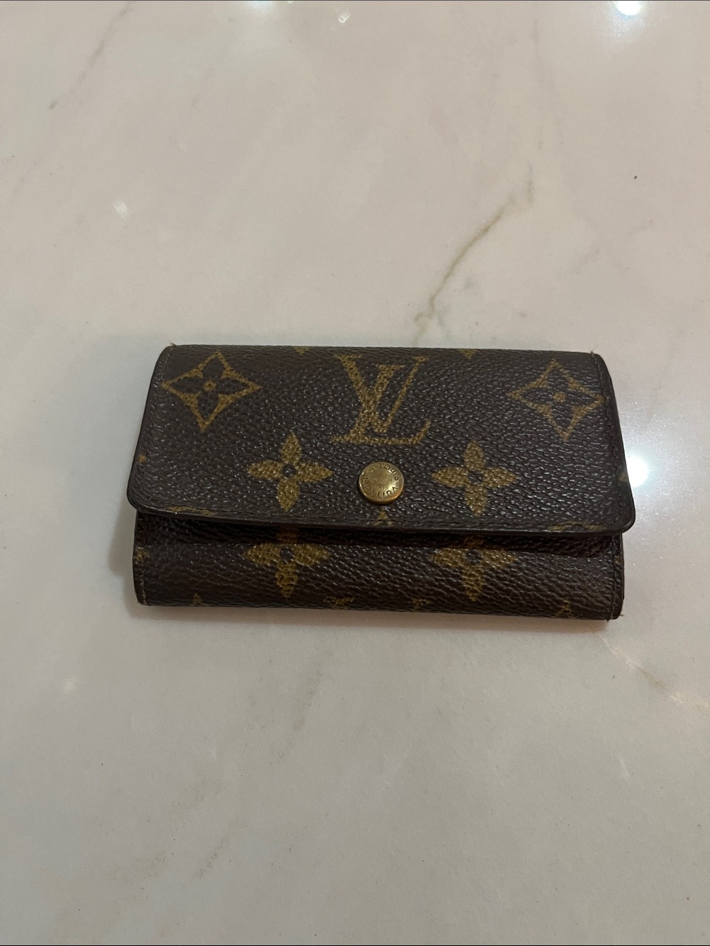LV Flore Monogram Canvas Key Holder - Brown & Gold Vintage